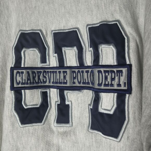 Vtg 90s Rugged Sweats CPD CLARKSVILLE POLICE DEPT Sweatshirt Mens Large Gray - Picture 2 of 8